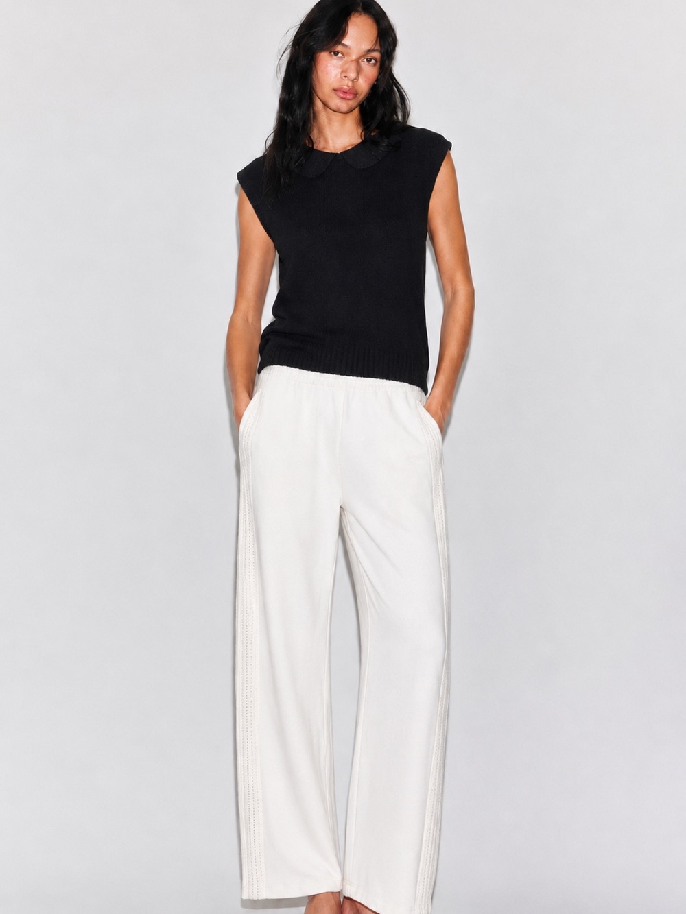 Elie Tahari Cream LoungeTrack Pants